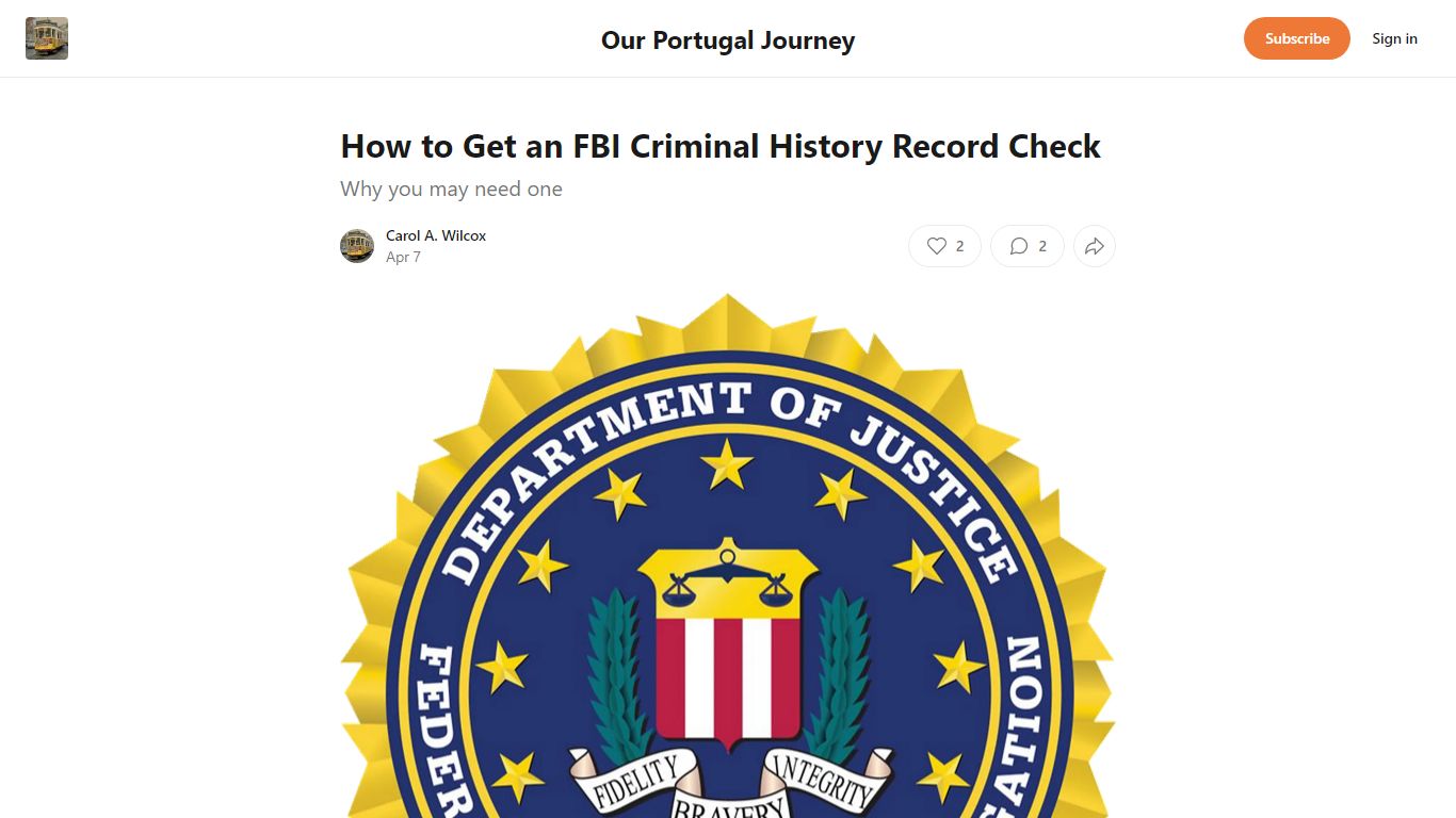 How to Get an FBI Criminal History Record Check - Our Portugal Journey